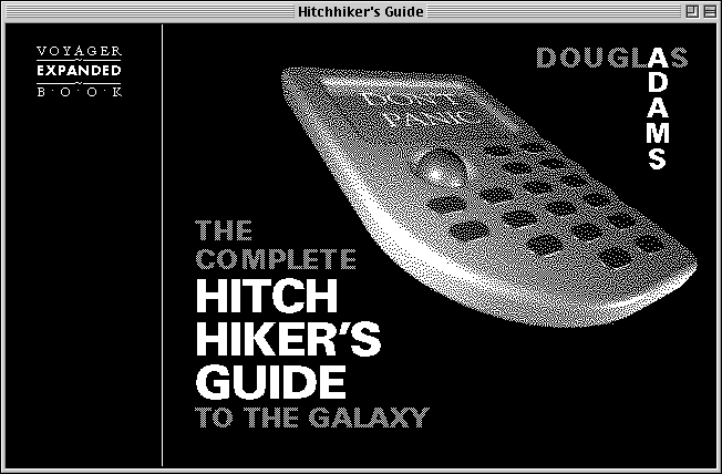 Splash screen of The Complete Hitchhiker's Guide To The Galaxy Voyager Expanded Book in HyperCard